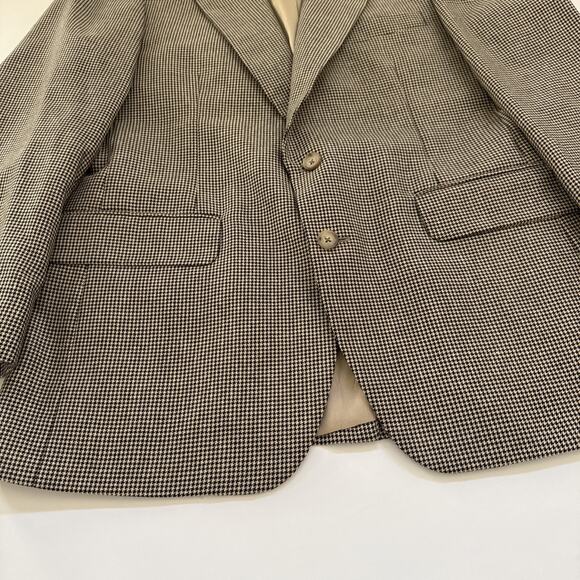 Vintage Nordstrom 40R Houndstooth Blazer Jacket Sport Suit Coat - Picture 2 of 12